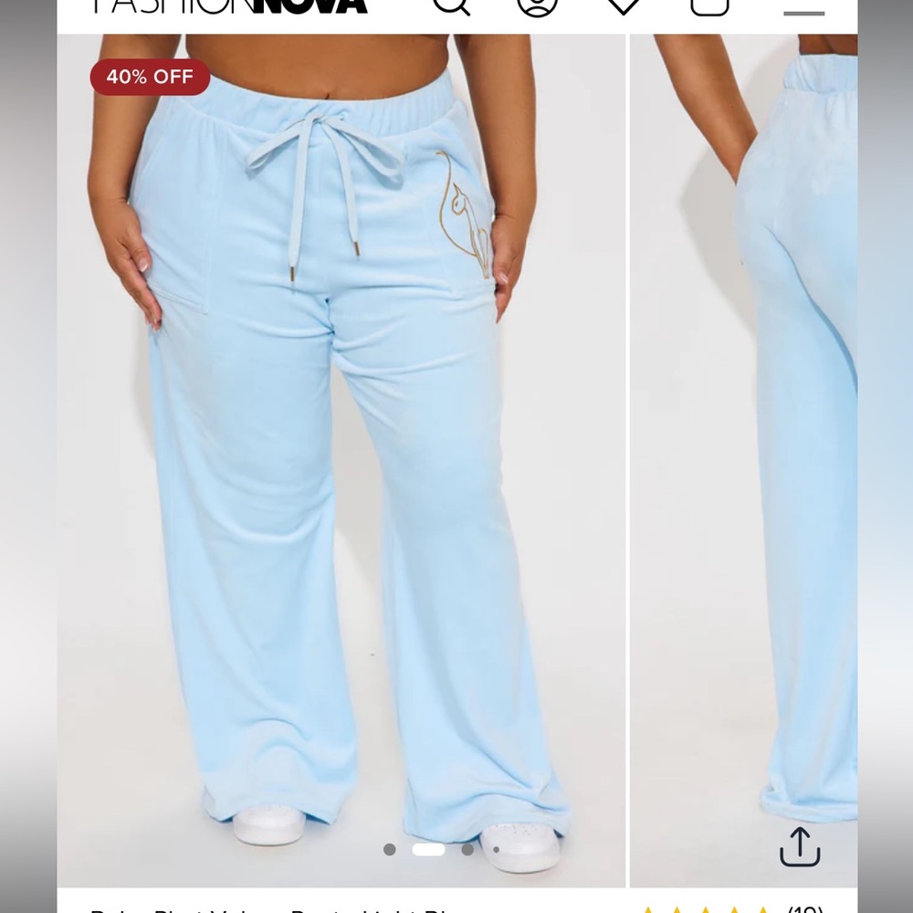 Baby Phat Light Blue Velour Pants